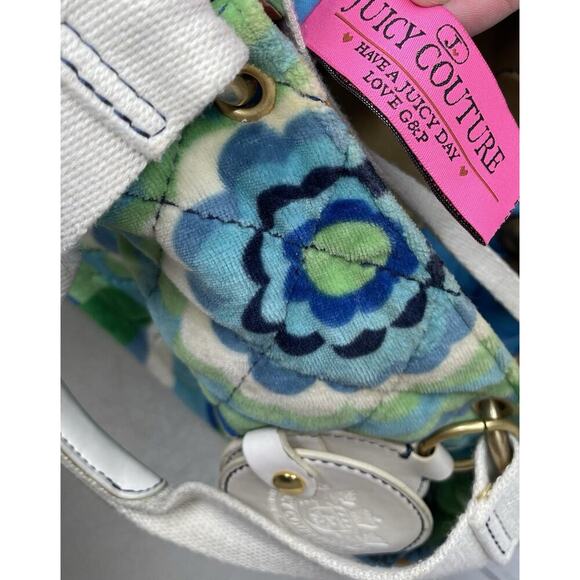Vintage Juicy Couture Bag Satchel Handbag Y2K Terry Psychedelic Paisley Green - Picture 8 of 14